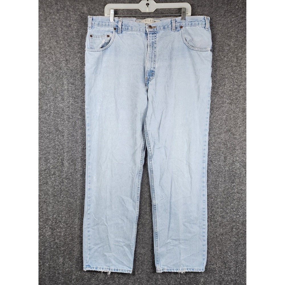 Arizona‎ Jean Co Relaxed Jeans Mens 40x32 Light Wash Blue Vintage 2001 Thrashed